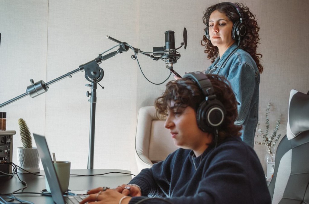 Aris and Renee create music together at UMPG / She is the Music song camp in Miami, Fla.