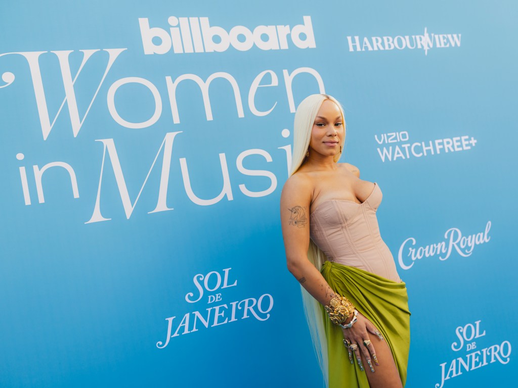 Tanner Adell Blue Carpet at the Billboard Women in Music 2025 held at the YouTube Theater on March 29, 2025 in Los Angeles, California.