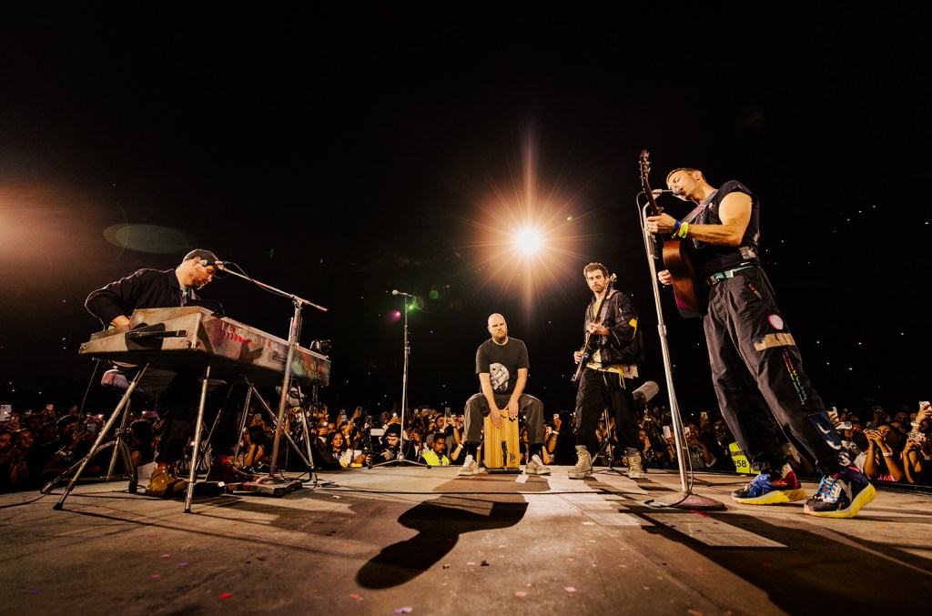 Coldplay perform at Narendra Modi Stadium on Jan. 25, 2025 in Ahmedabad, India.