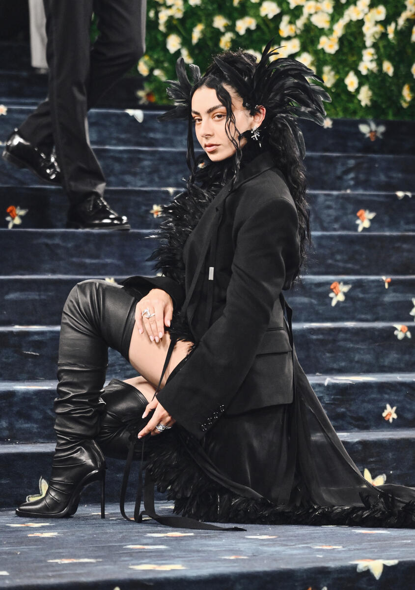 Charli XCX at The 2025 Met Gala Celebrating "Superfine: Tailoring Black Style" held at the Metropolitan Museum of Art on May 05, 2025 in New York, New York.
