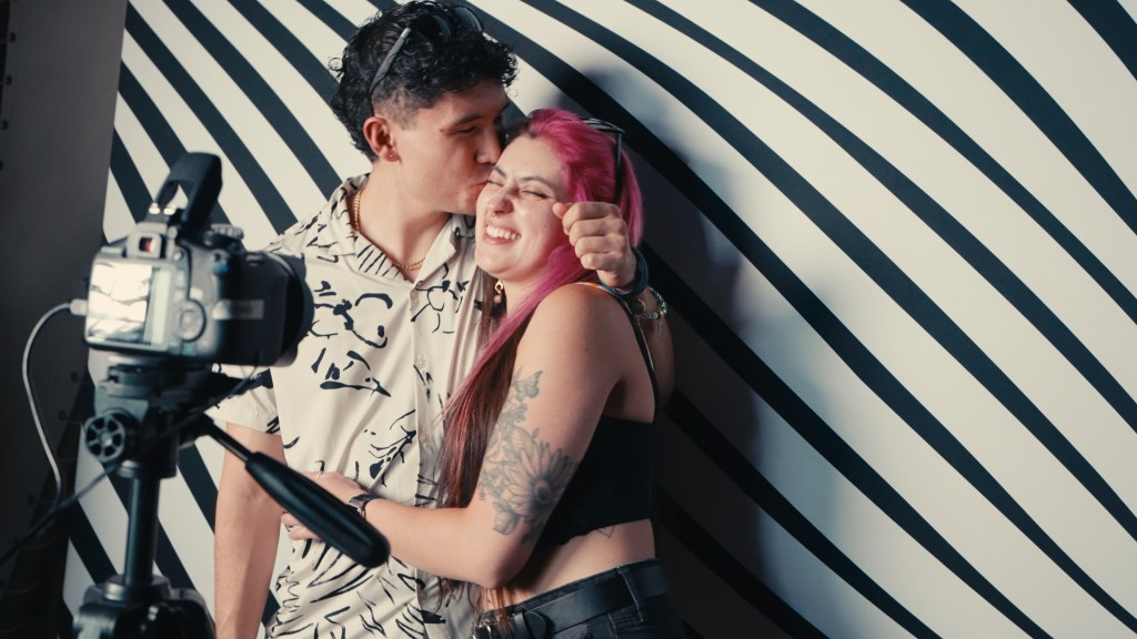 Fans commemorated their EDM festival weekend kickoff at the fish-eye photo booth
