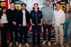 Pictured (L-R): Enchntmnt’s Alix Negrin, Reid Daroff, Benny “Brisk” Negrin; Blake Whiten; Warner Record's Aaron Bay-Schuck, Tom Corson, Kelly Bolton