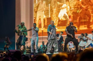Dale Pututi, Gente de Zona, and L Kimii perform in Miami's Kaseya Center on June 7, 2025.
