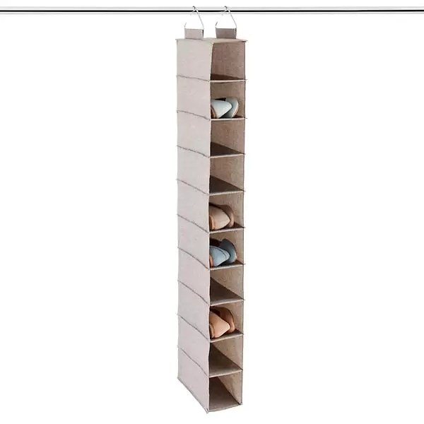 beige shoe organizer