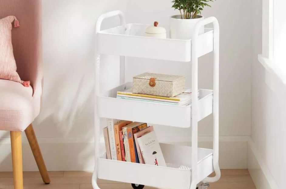 white storage cart