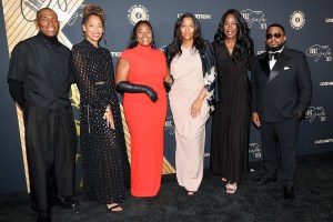 (L-R) Damien Smith, Caron Veazey, Co-Founder, BMAC, Ashaunna Ayars, Naima Cochrane, Shay Lawson and Willie “Prophet” Stiggers, CEO & President, BMAC attend the Black Music Action Coalition's 5th Annual BMAC Gala at The Beverly Hilton on September 18, 2025 in Beverly Hills, California.