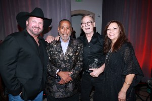 (l-r) Garth Brooks, Herb Trawick, John McBride and Martina McBride seen at the 4th Annual Guitar Center Music Foundation Gala at The Maybourne Beverly Hills on Thursday, September 11, 2025 in Beverly Hills, California.