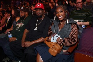 Top Dawg and Doechii attend the 2025 iHeartRadio Music Awards at Dolby Theatre in Los Angeles, California on March 17, 2025.