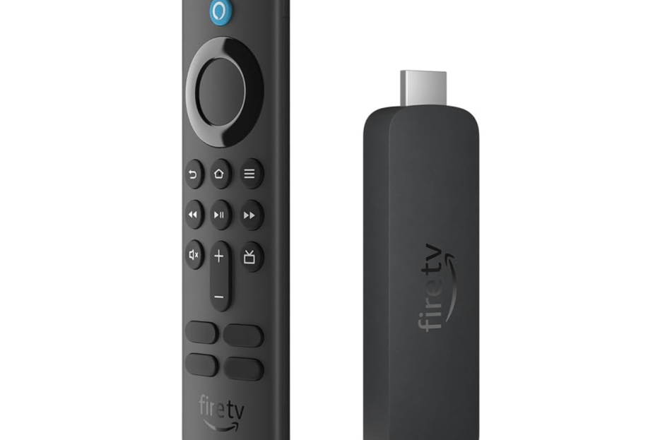 black fire TV adapter and black remote
