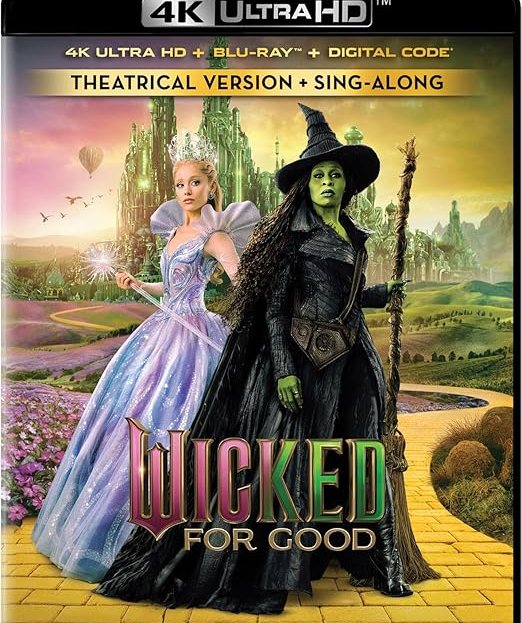 Cynthia Erivo as Elphaba and Ariana Grande as Glinda in Wicked: For Good, 2025, streaming, rent, buy, Amazon, Apple TV, DVD