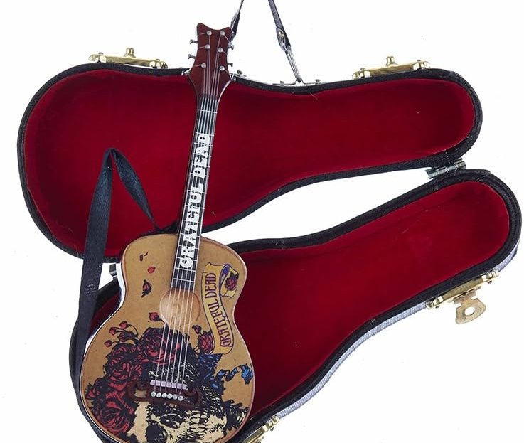 Kurt Adler Grateful Dead Guitar Ornament with Guitar Case, 5.5"