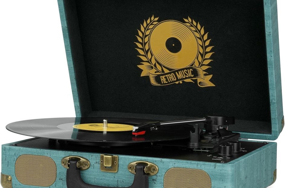 Vinyl Record Player 3-Speed Bluetooth Suitcase turntable